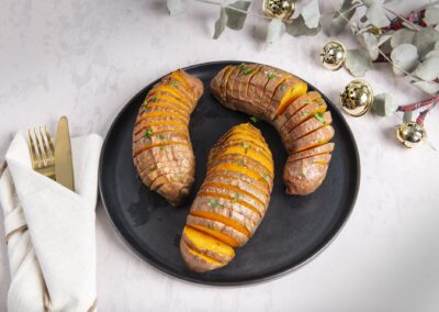 Air Fryer Hasselback Sweetpotatoes