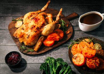 Roasted Turkey with Fondant Sweetpotatoes