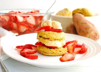 Strawberry Shortcake with Sweetpotato Biscuits
