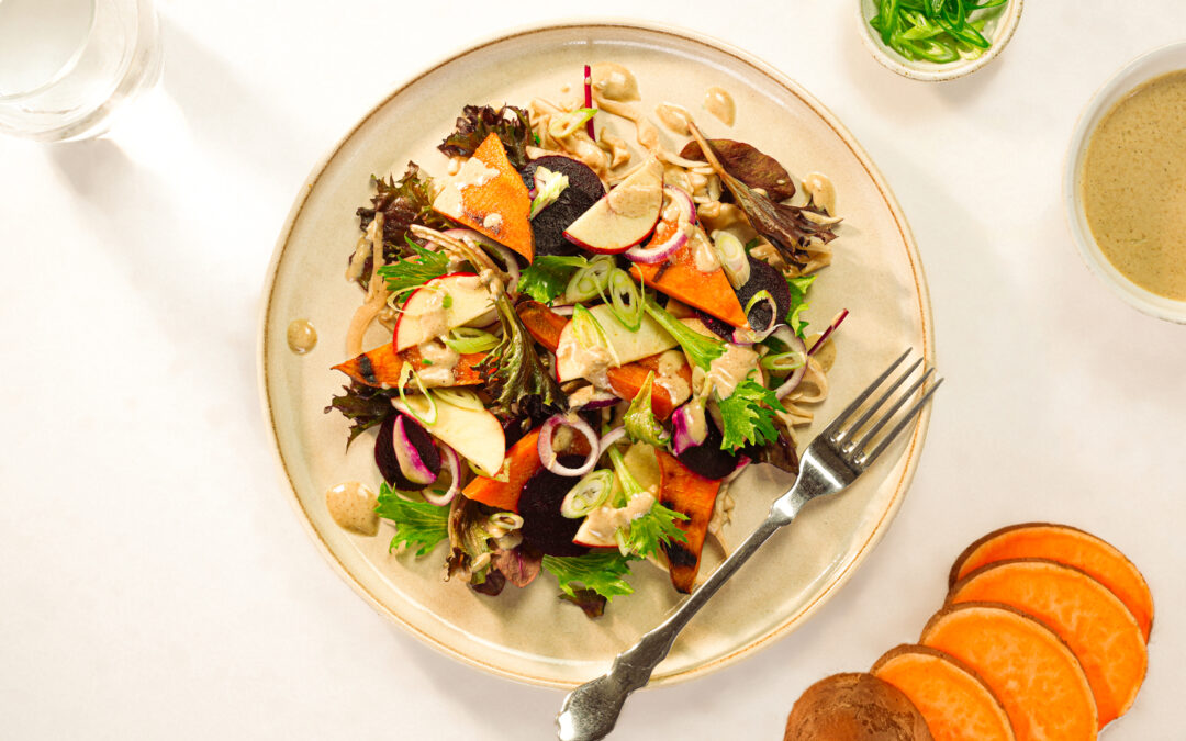 Sweetpotato Salad with Tahini dressing