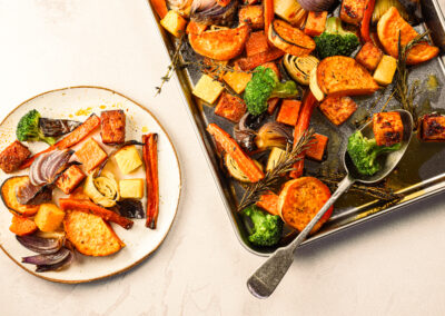 Sweetpotato and Tofu Traybake