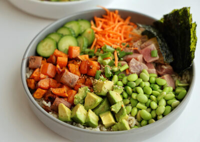 Hawaiian Sweetpotato Poke Bowls