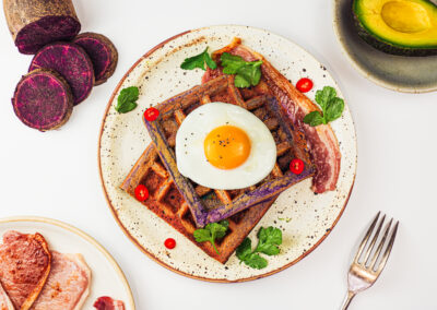 Savoury Purple Sweetpotato Waffles