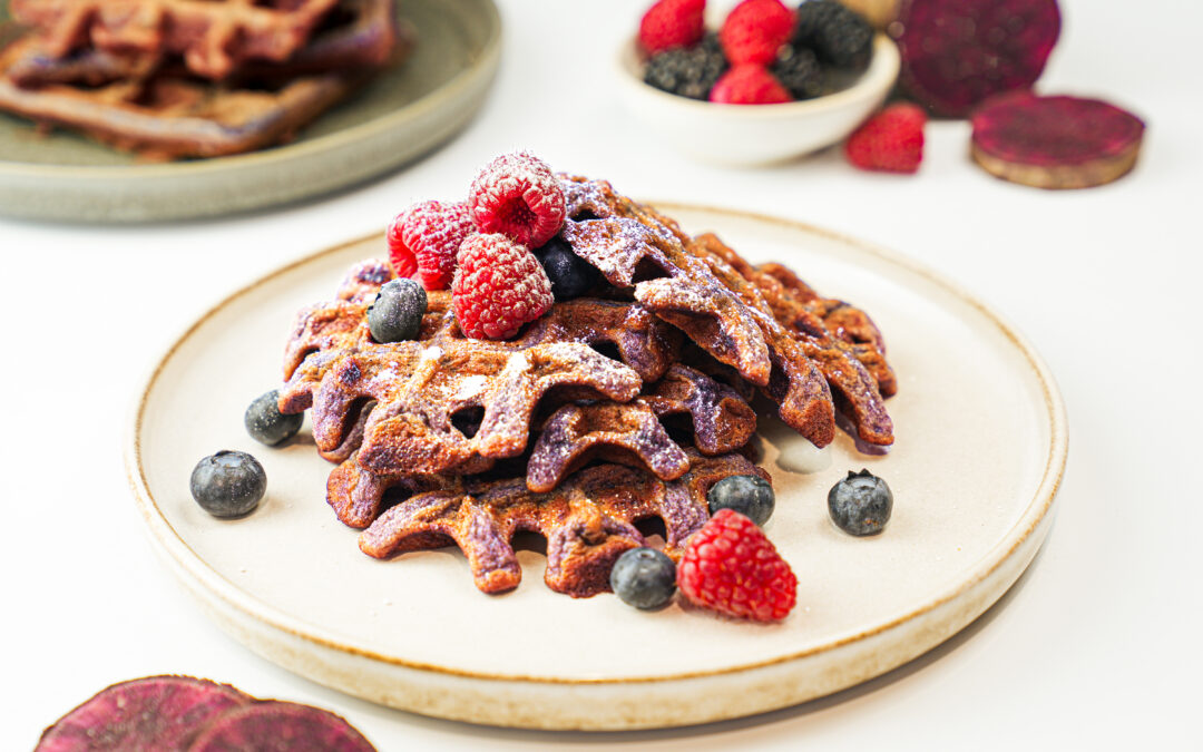 Purple Sweetpotato Waffles