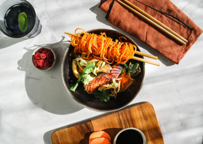 Salmon Laksa with Sweetpotato Noodles